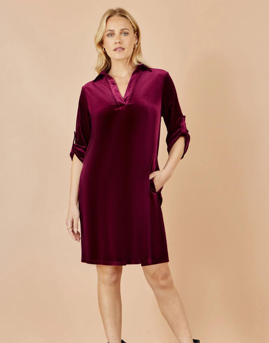 Burgundy Velvet Tunic Dress