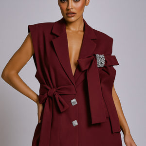 Crystal Bow Blazer Vest