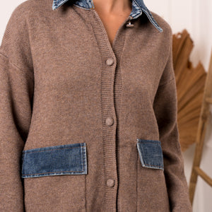 Denim Pocket Cardigan