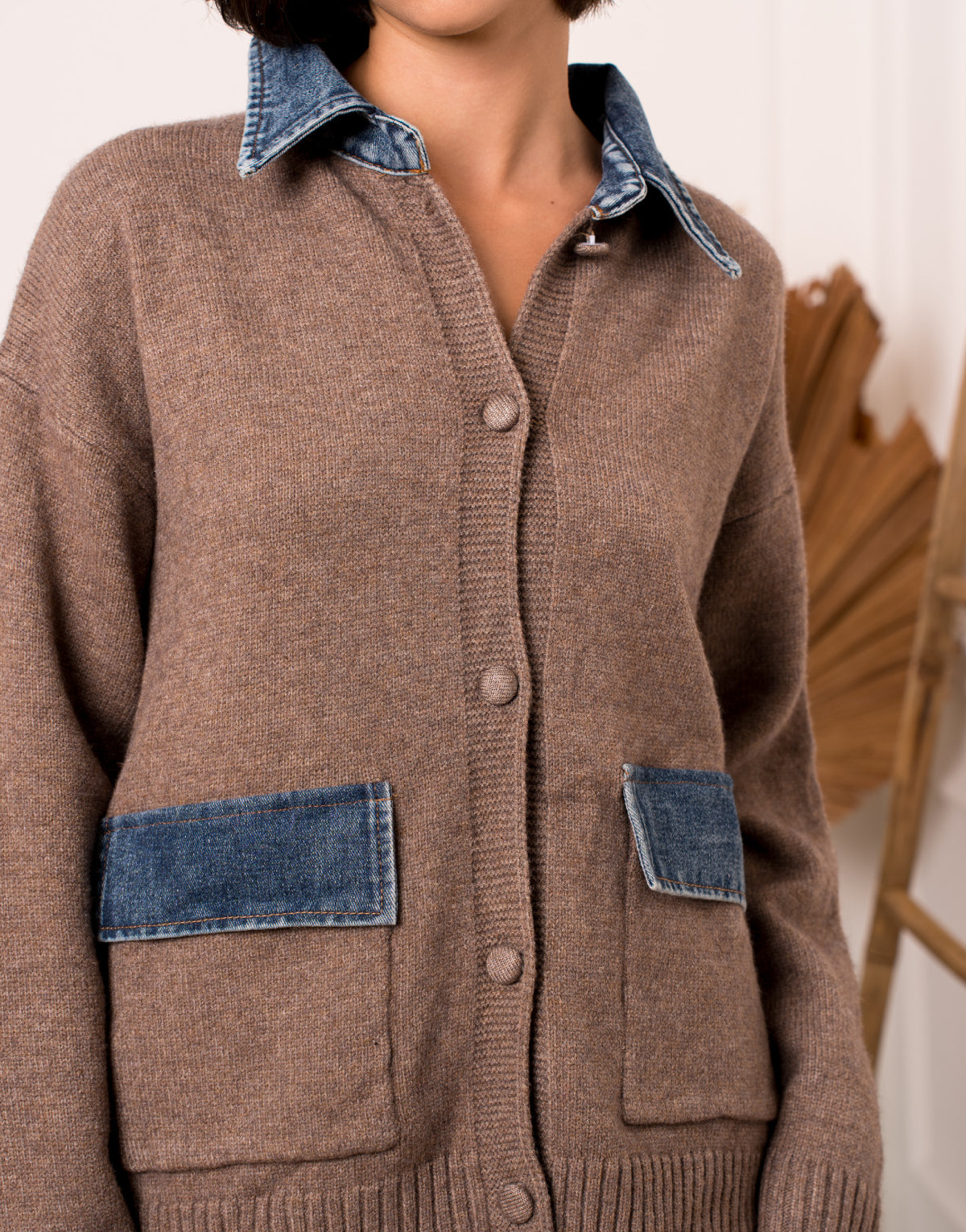Denim Pocket Cardigan