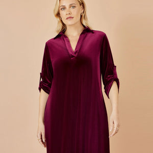 Burgundy Velvet Tunic Dress