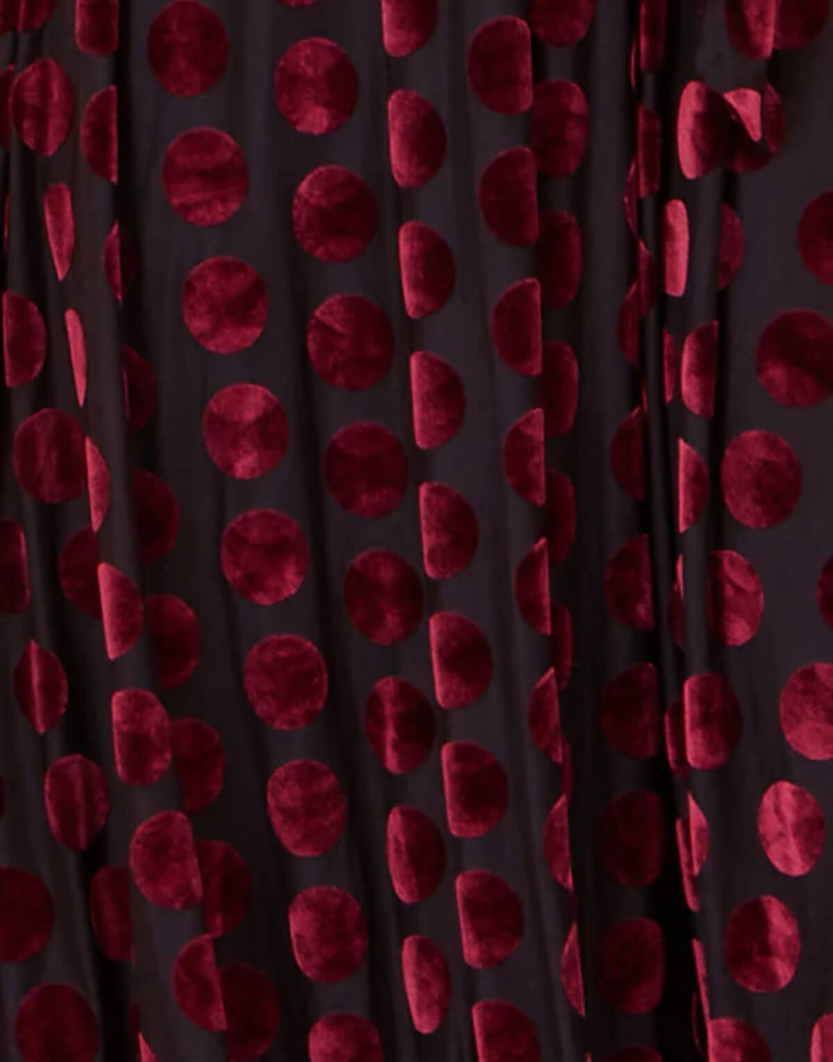Burgundy Velour Spot Midi Dress