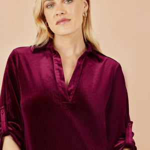 Burgundy Velvet Tunic Dress