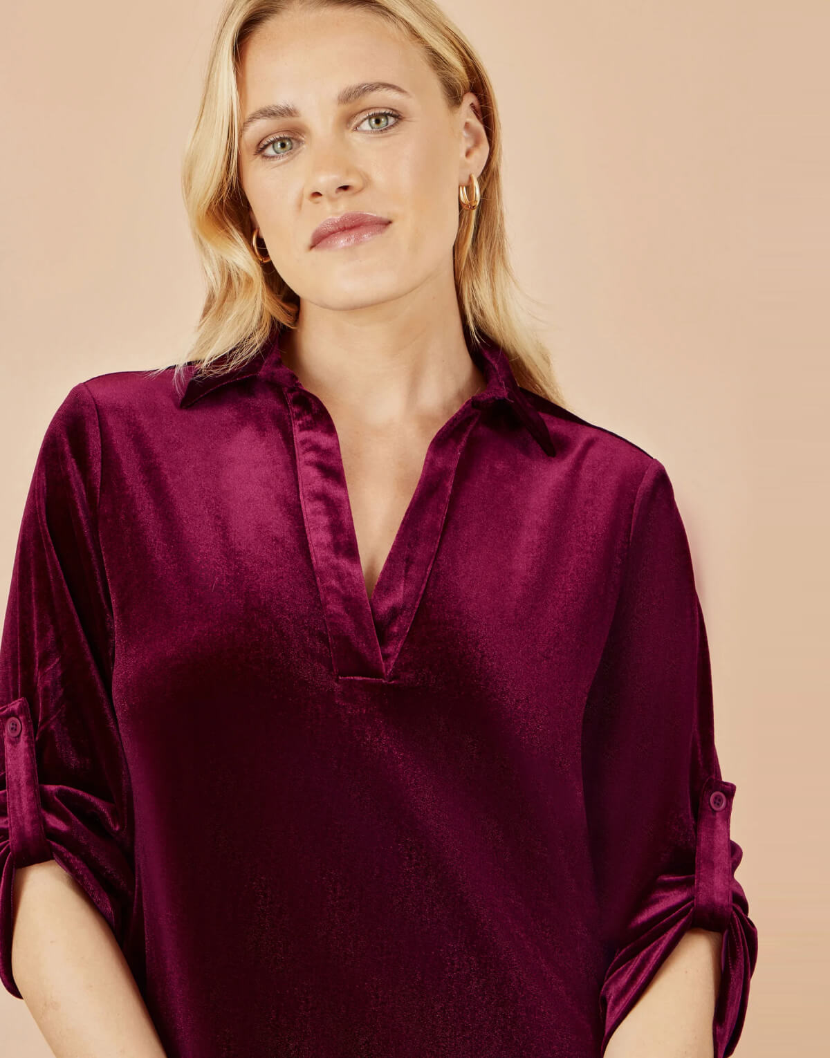 Burgundy Velvet Tunic Dress