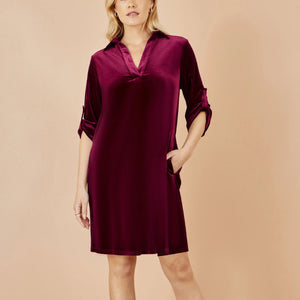 Burgundy Velvet Tunic Dress