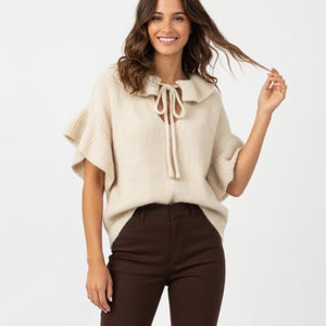 Ruffle Tie Knit Jumper