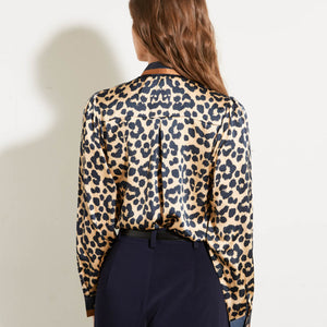 Leopard Tie Blouse