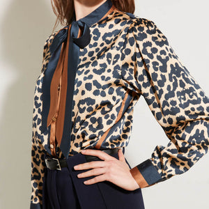 Leopard Tie Blouse