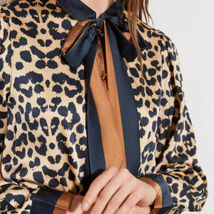 Leopard Tie Blouse