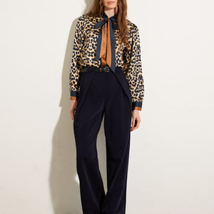Leopard Tie Blouse