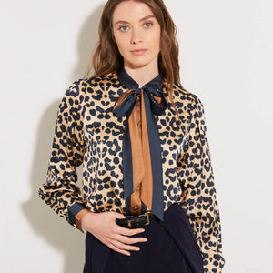 Leopard Tie Blouse