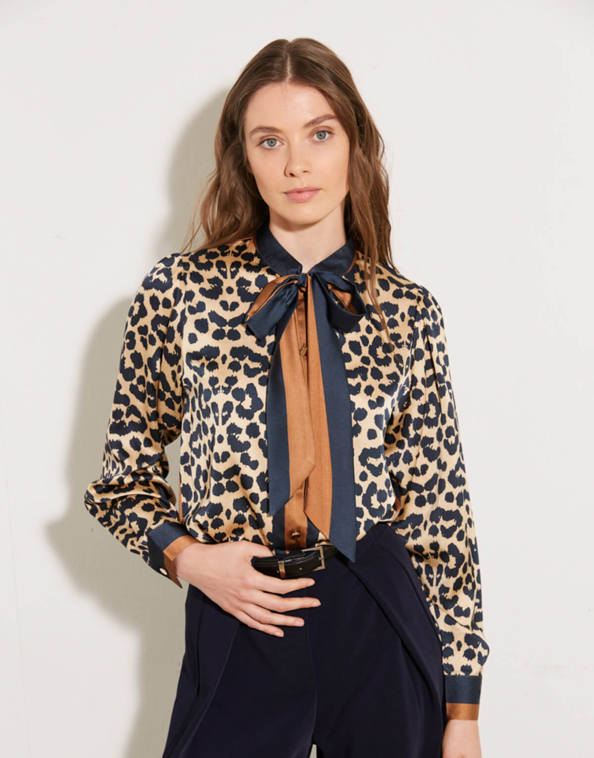 Leopard Tie Blouse