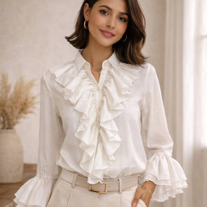 Satin Frill Front Blouse