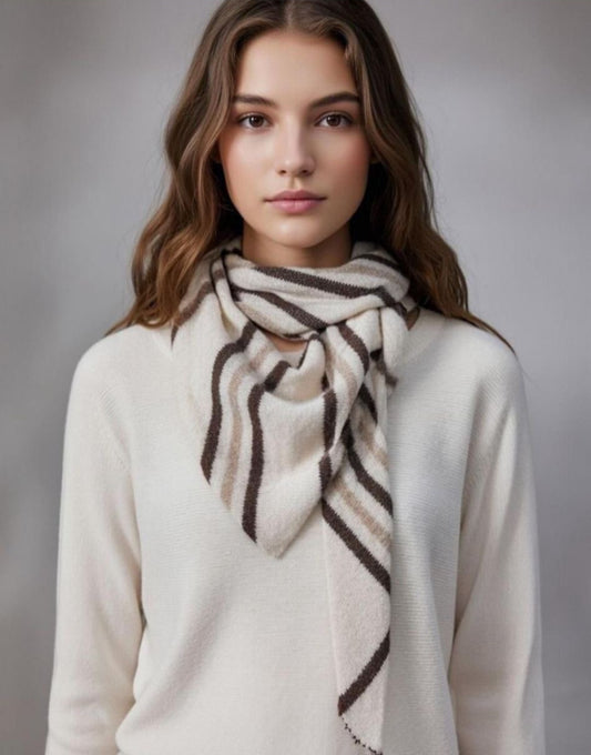 Soft Stripe Knit Scarf