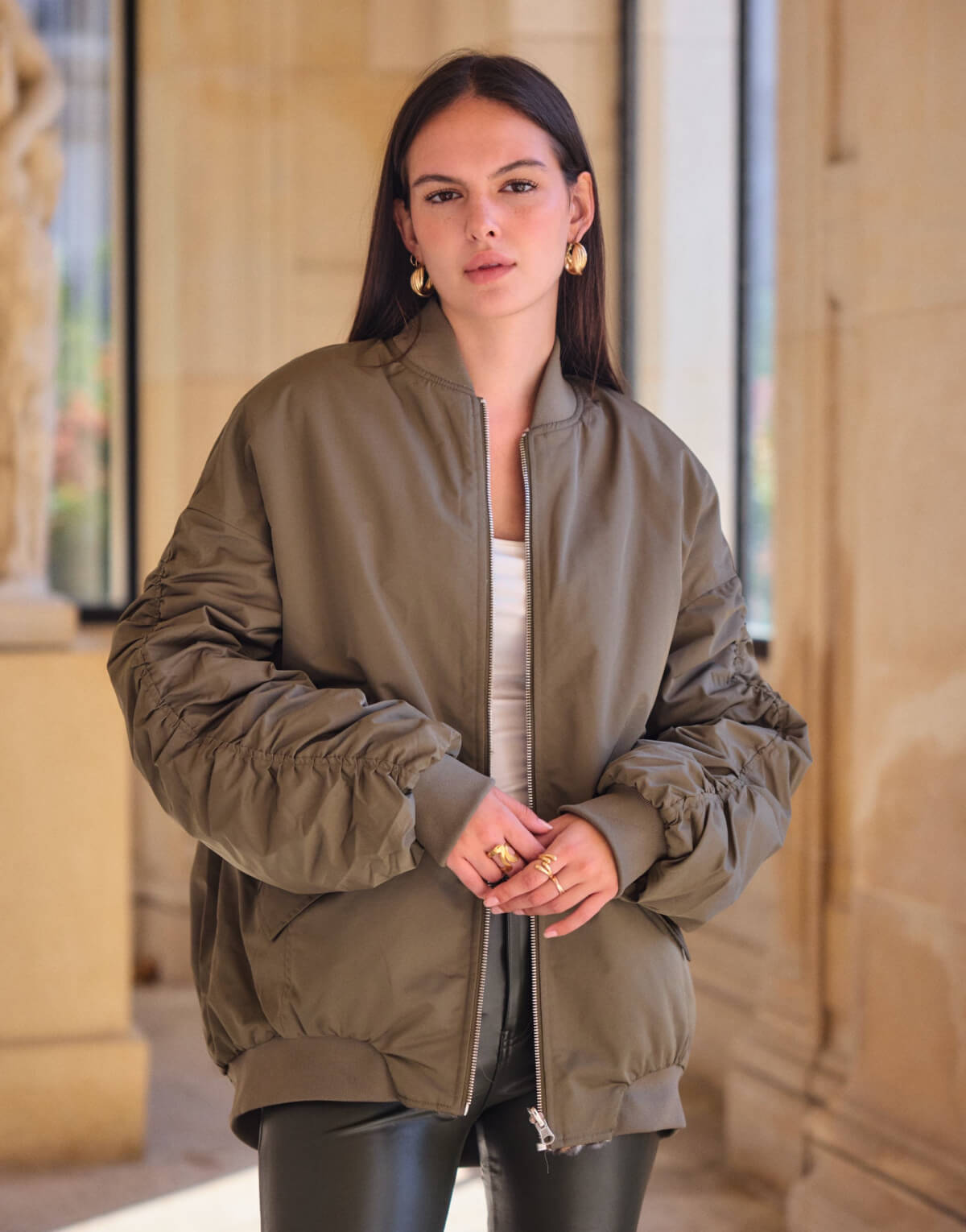 Reversible Khaki Leopard Bomber