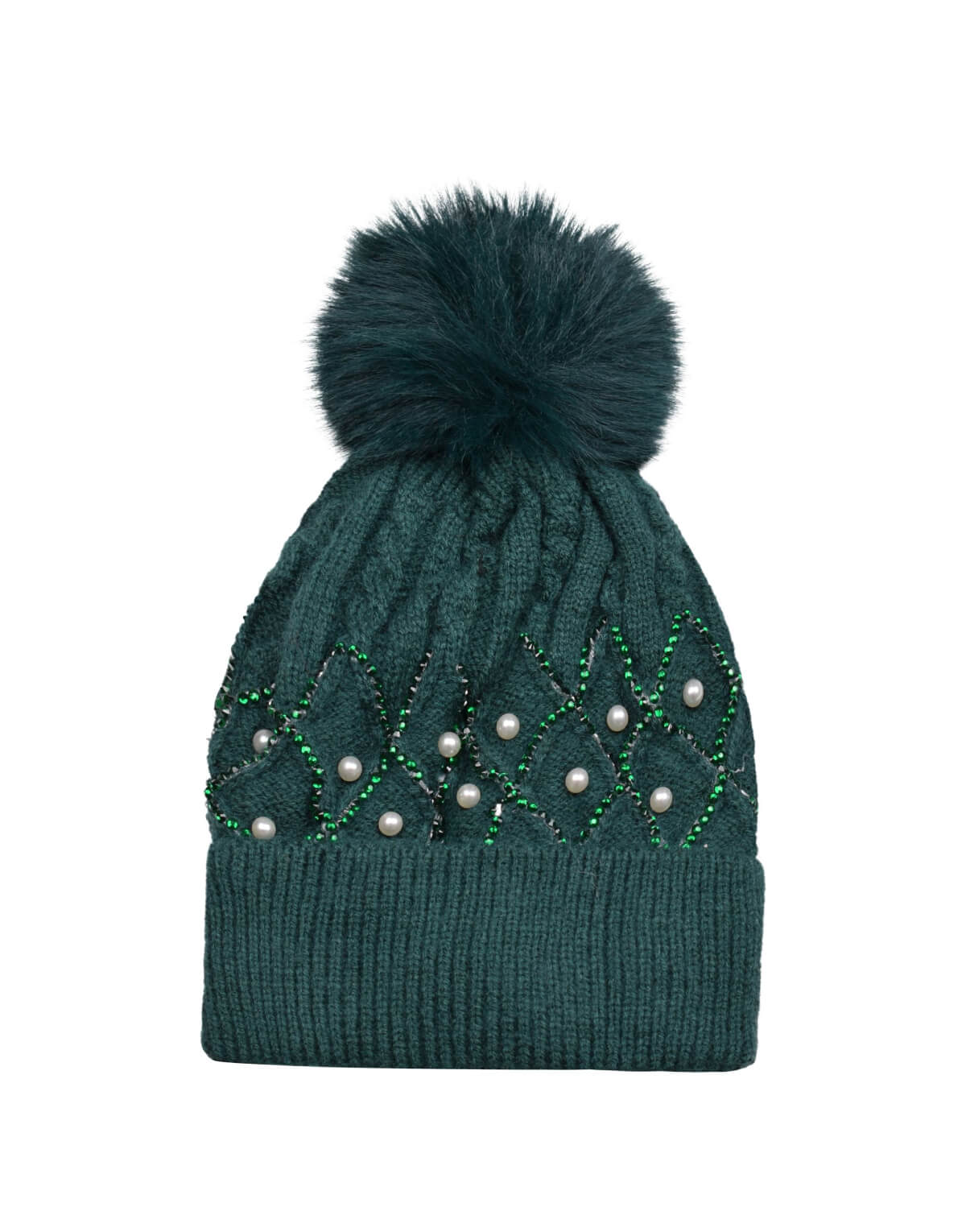 Pearl Pom Beanie