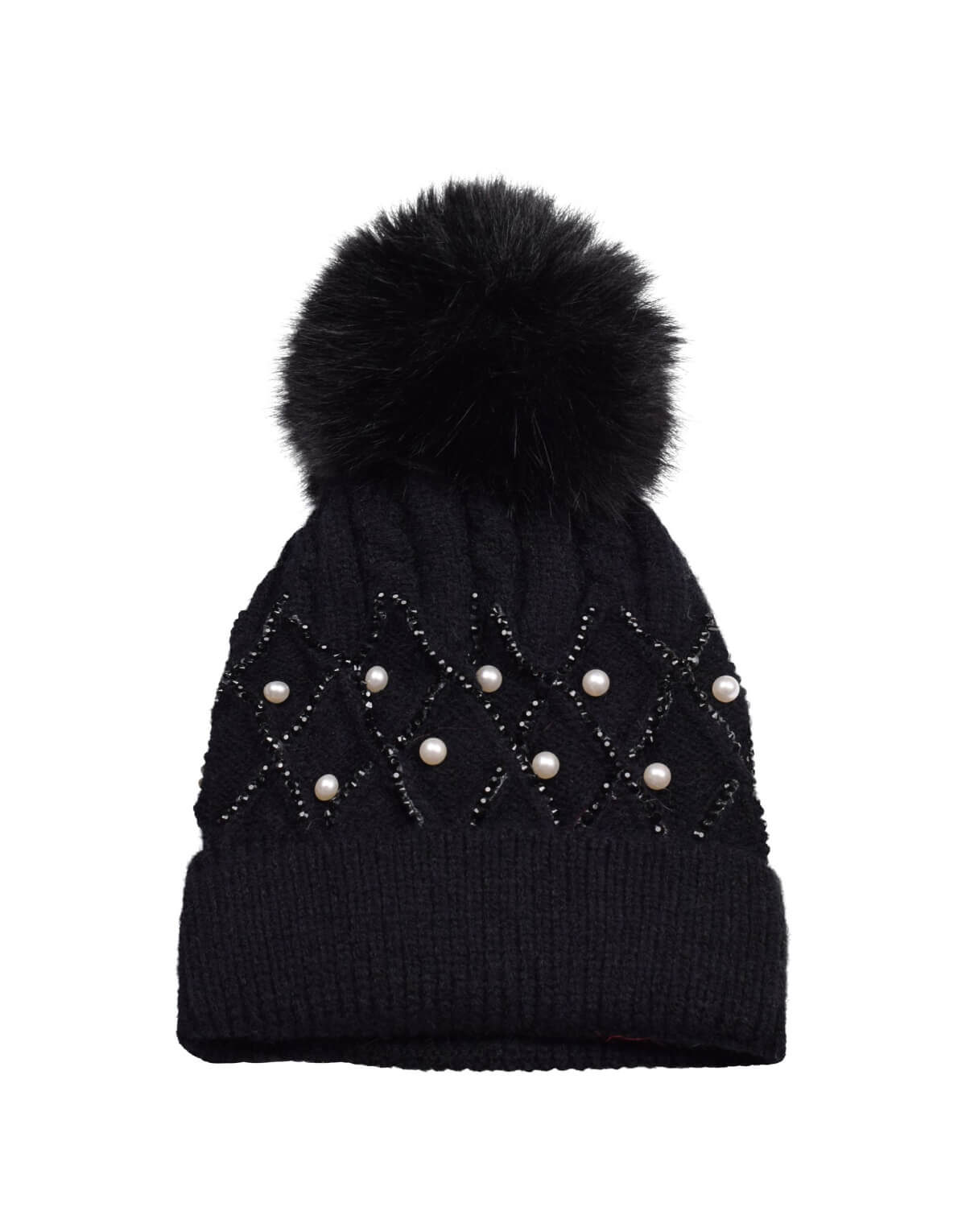Pearl Pom Beanie