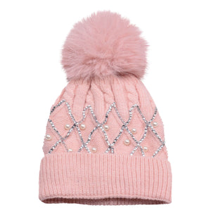 Pearl Pom Beanie