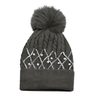 Pearl Pom Beanie