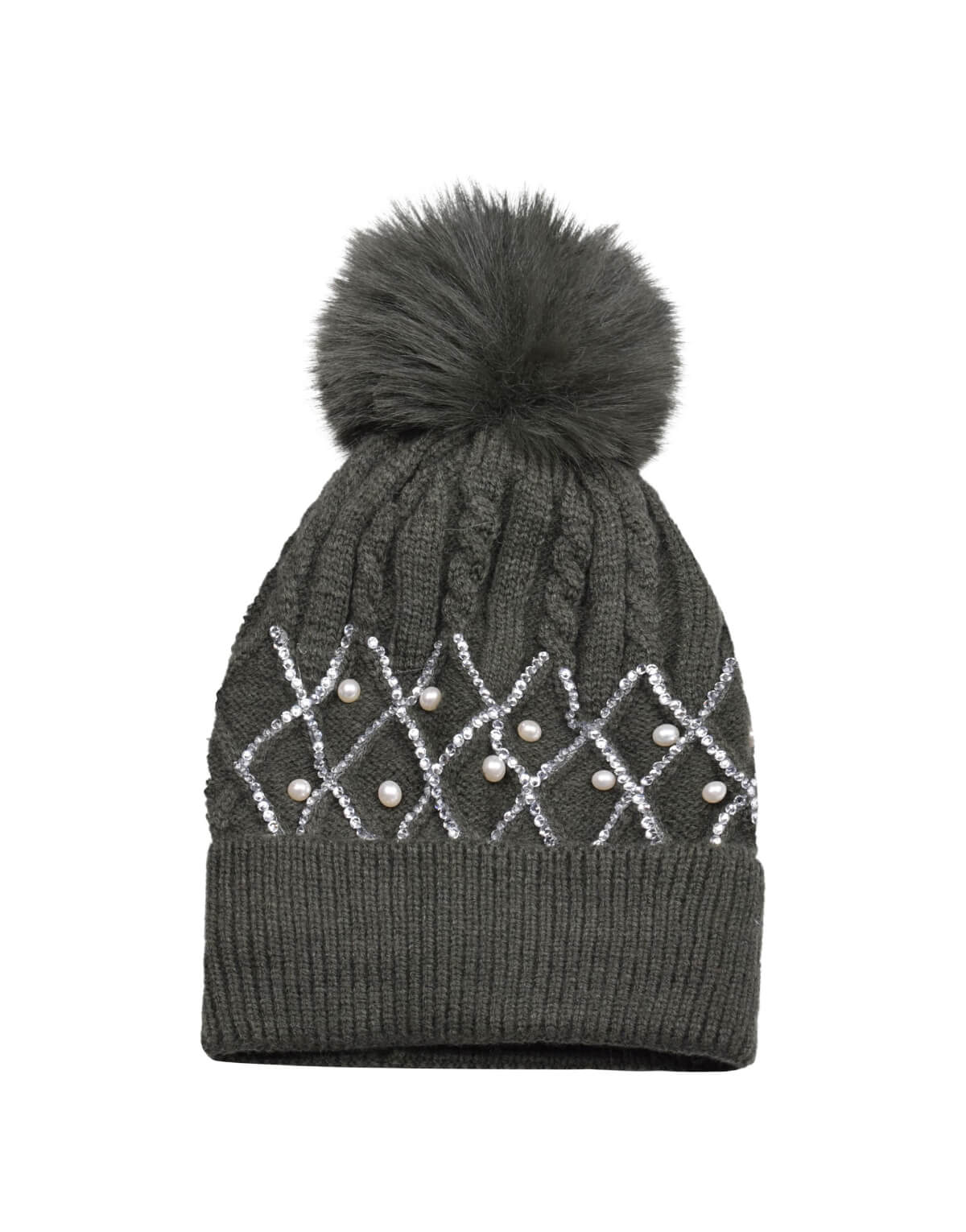 Pearl Pom Beanie