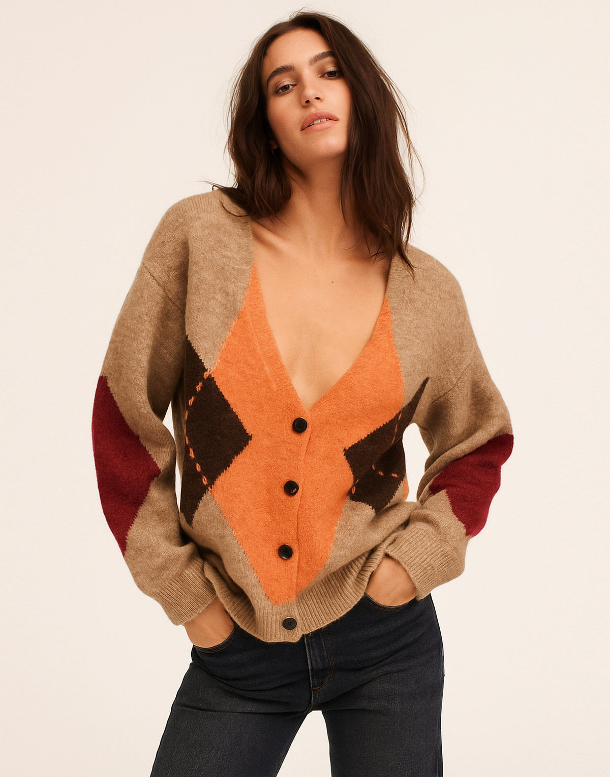 Heritage Diamond Knit Cardigan