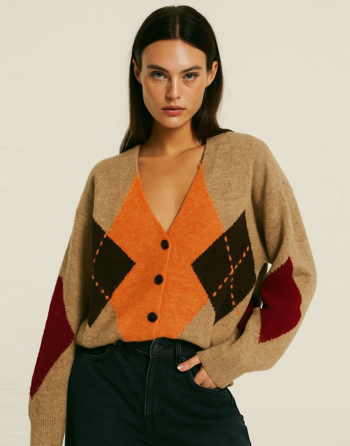 Heritage Diamond Knit Cardigan