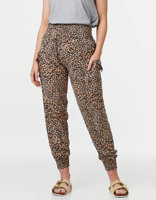 Leopard Tassel Trim Trousers