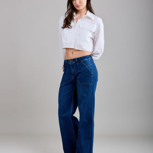 Wide Leg Denim Jeans