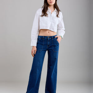 Wide Leg Denim Jeans
