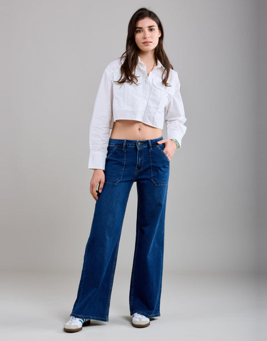 Wide Leg Denim Jeans