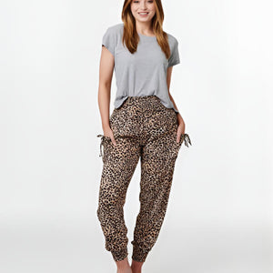 Leopard Tassel Trim Trousers