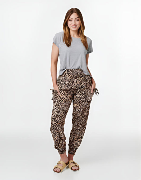 Leopard Tassel Trim Trousers