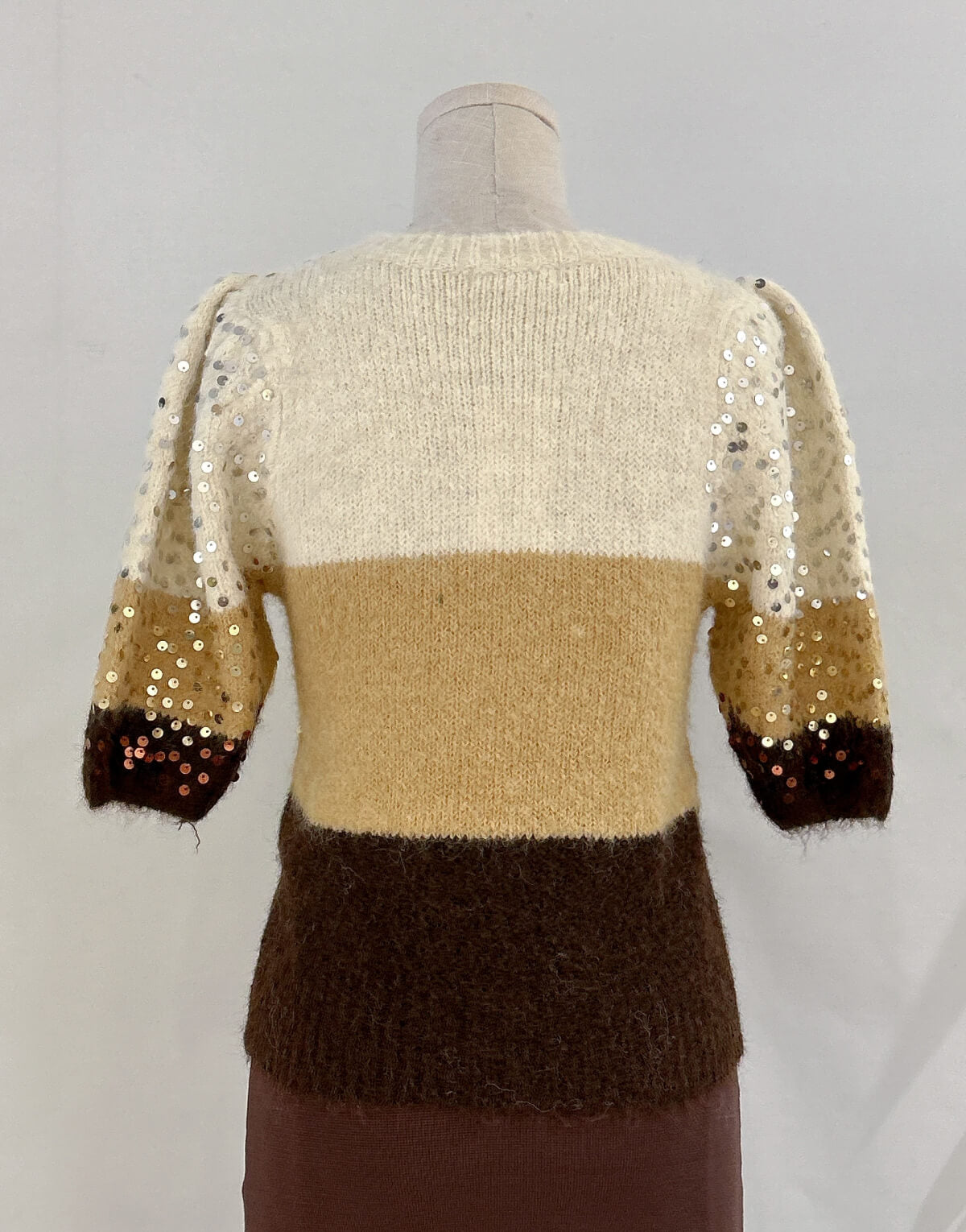 Knitted Sequin Striped Jumper
