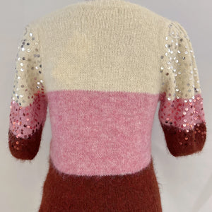 Knitted Sequin Striped Jumper
