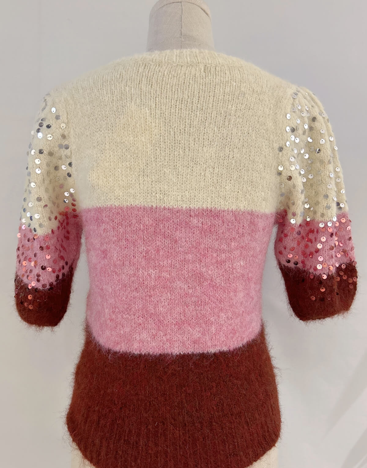 Knitted Sequin Striped Jumper