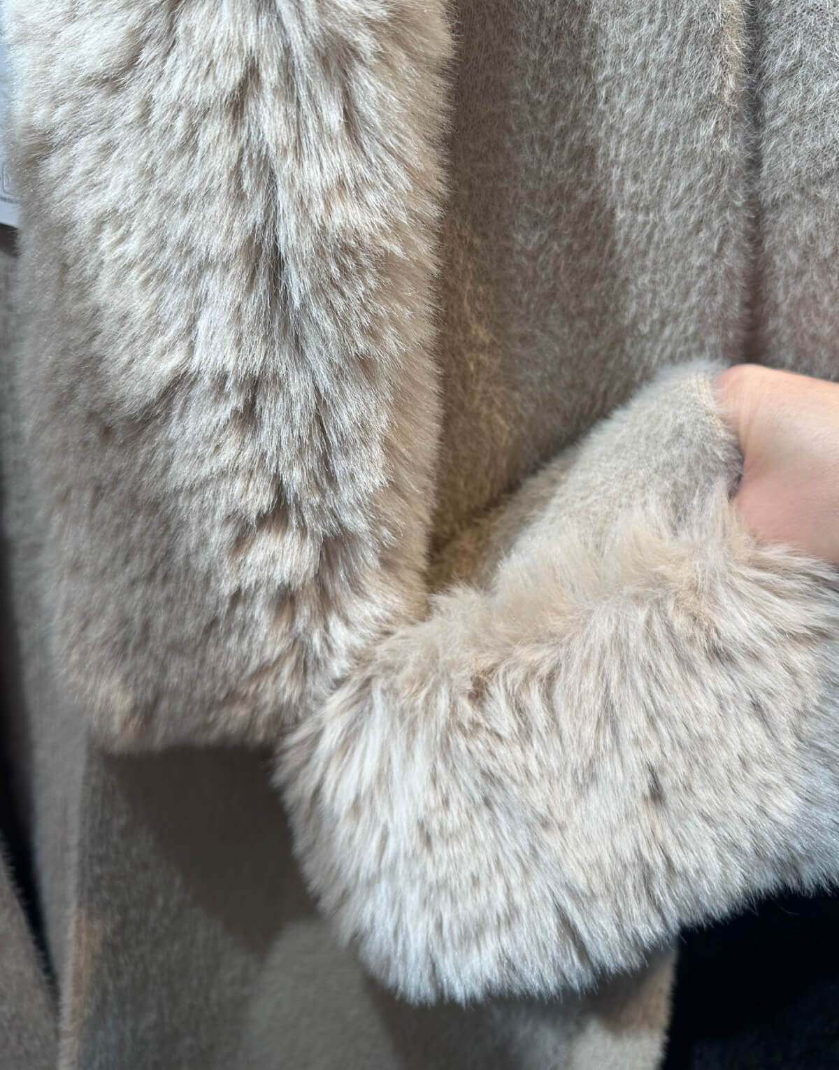 Faux Fur Trim Longline Cardigan