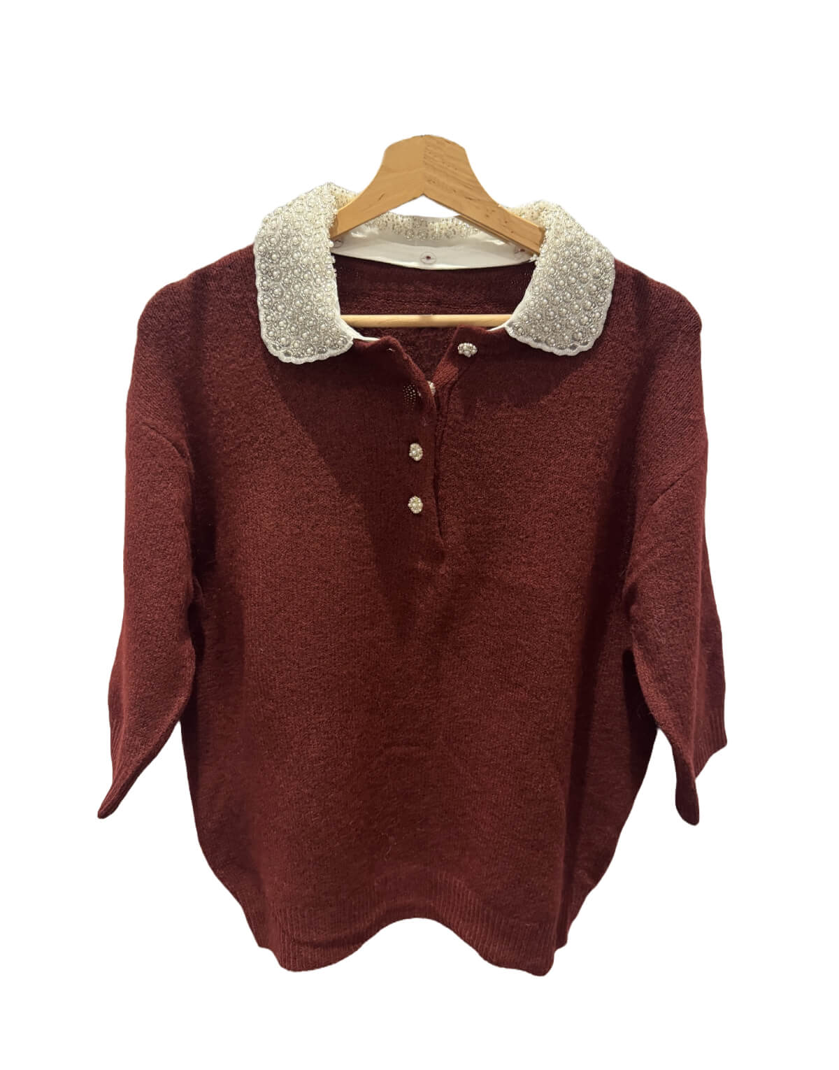 Diamante Collar Knit Jumper