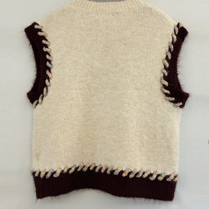 Rainbow Stitch Knit Vest