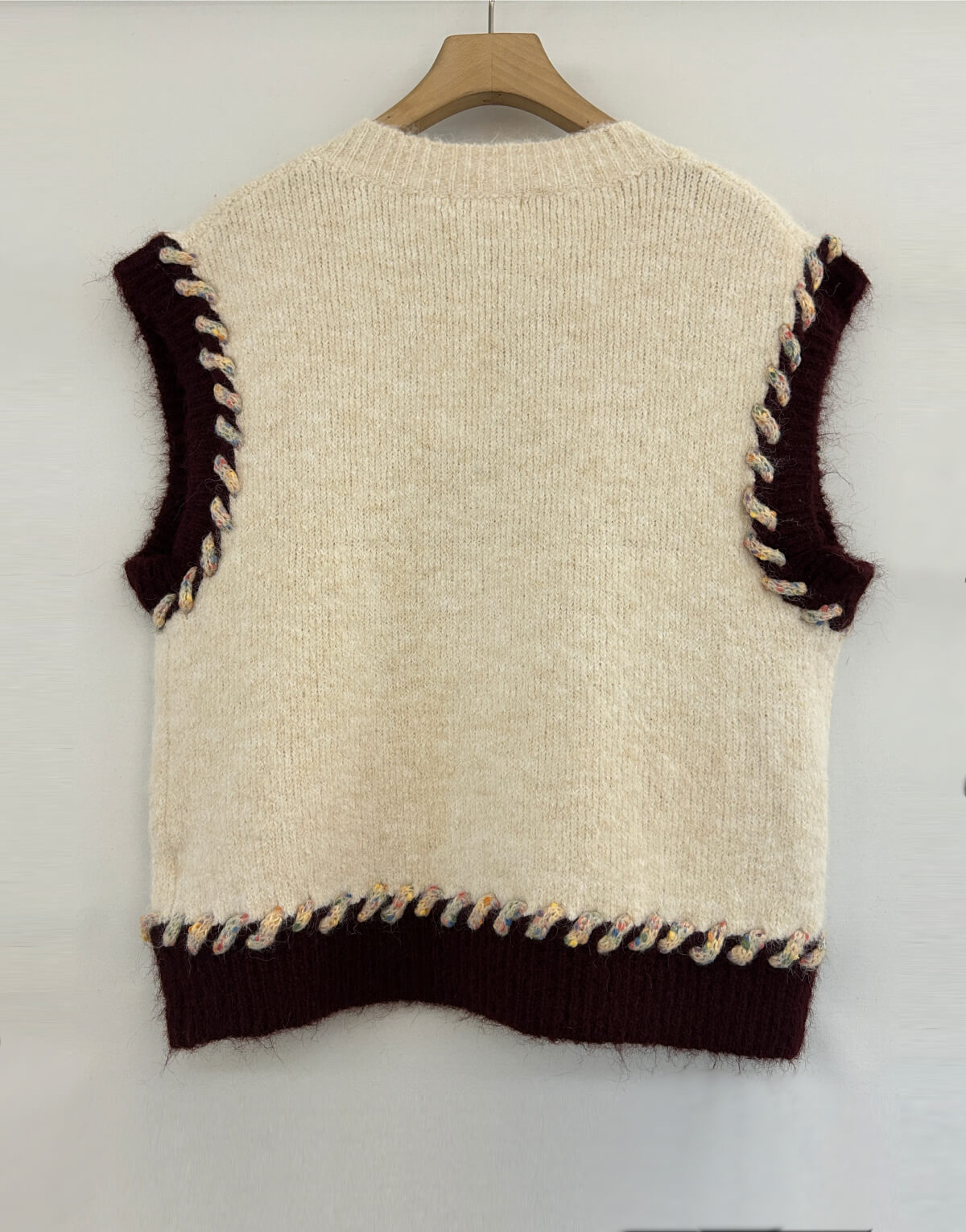 Rainbow Stitch Knit Vest