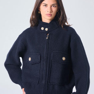 Pocketed Waffle Knit Cardigan