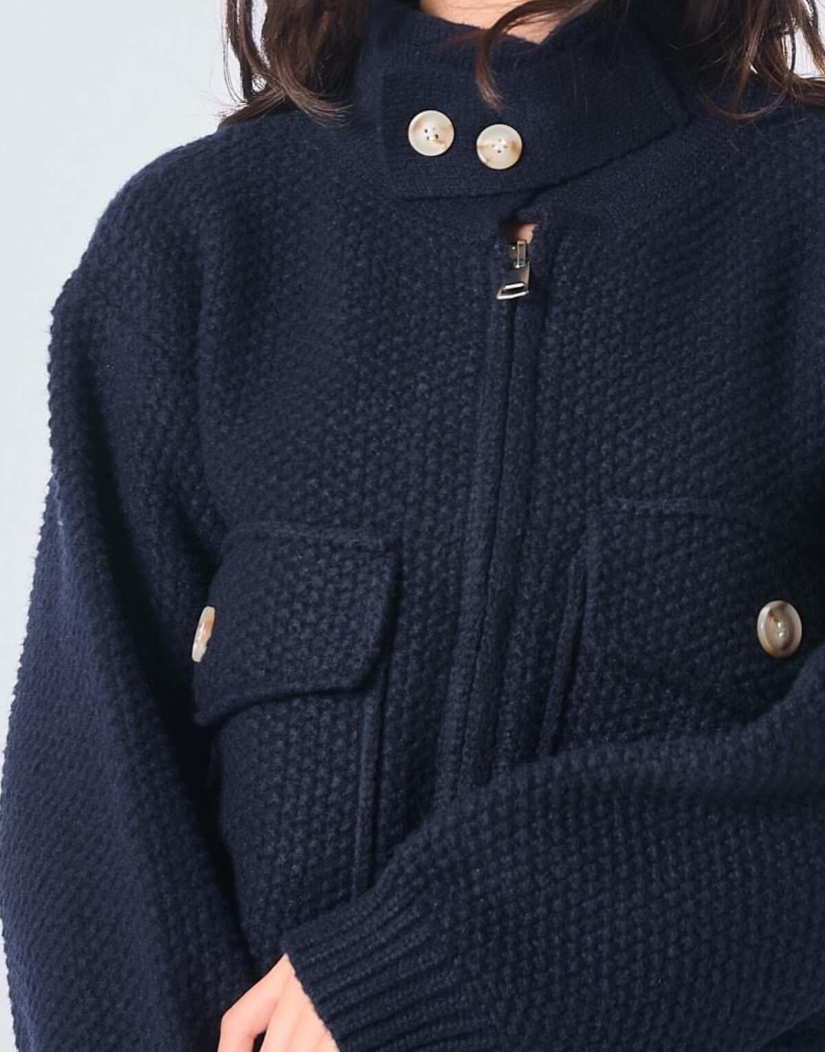 Pocketed Waffle Knit Cardigan