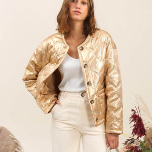 Metallic Quilted Jacket