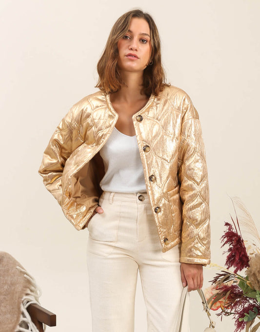 Metallic Quilted Jacket