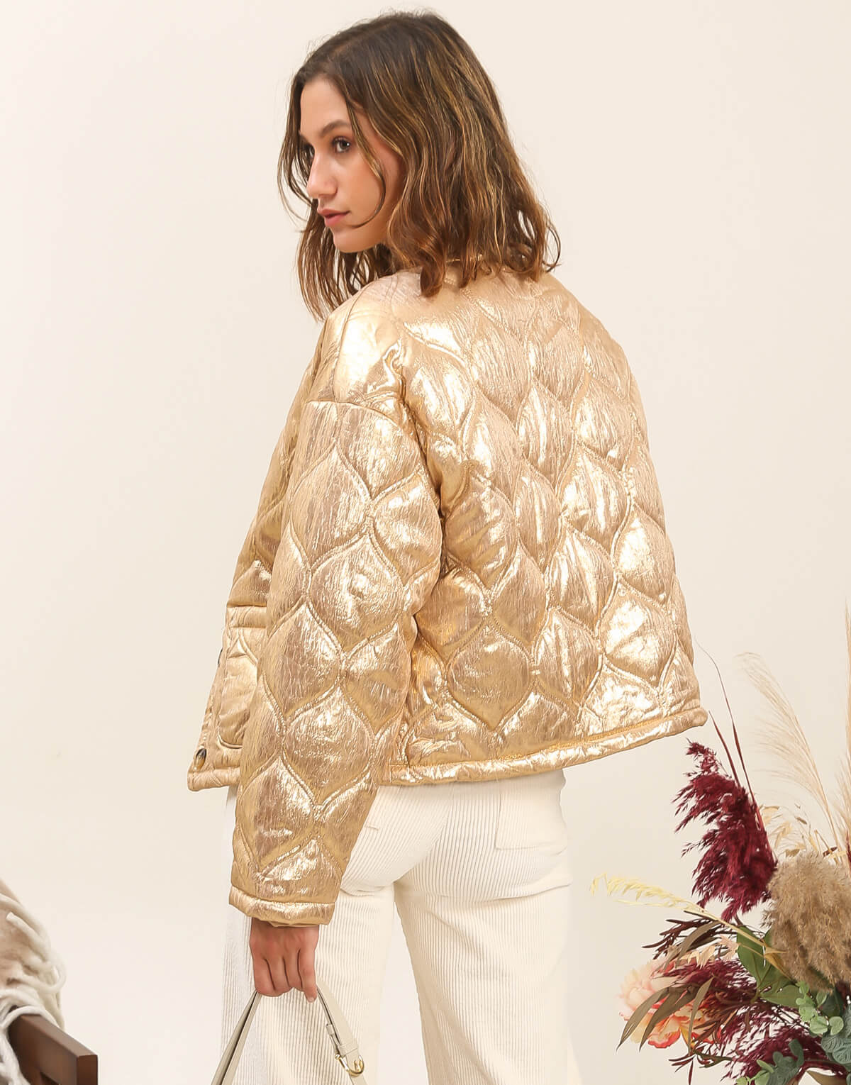 Metallic Quilted Jacket