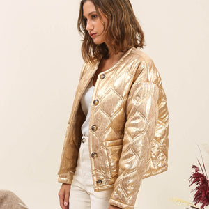Metallic Quilted Jacket