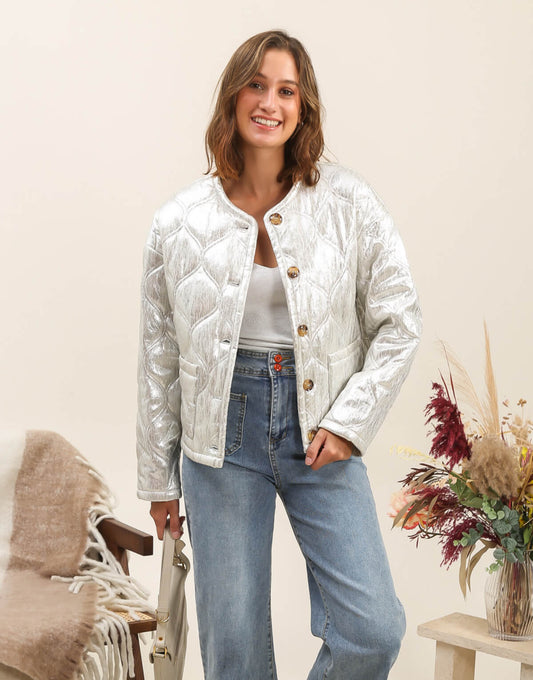 Metallic Quilted Jacket