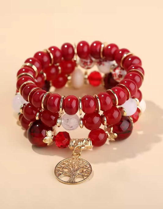 Tree of Life Beaded Pendant Bracelet