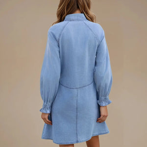 Cloud Blue Button-Up Dress