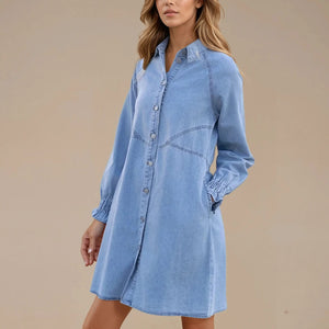 Cloud Blue Button-Up Dress