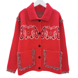 Paisley Print Cardigan